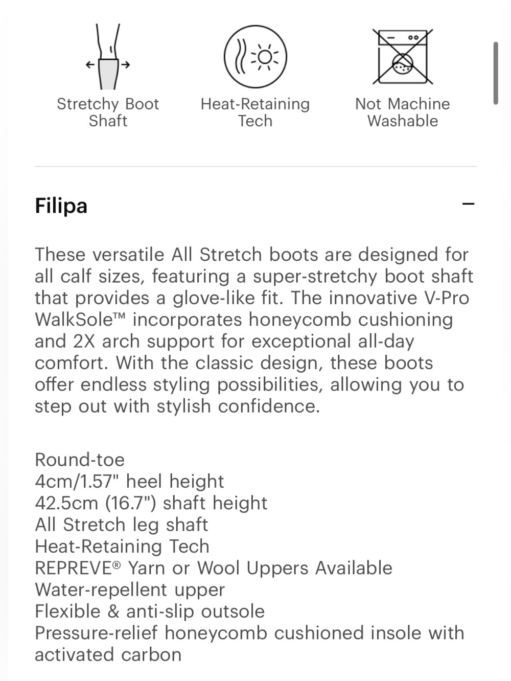 VIVAIA Filipa Boots Knee High Wool Size 7 Black - Picture 11 of 11